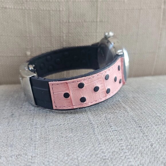 Officina Del Tempo WristWatch Pink Leather Black Rubber Band Date Calendar Watch main image 6
